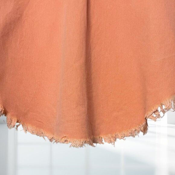 POL Patchwork Crochet Sleeve Denim Shacket | Bohemian Frayed Oversized Jacket M - Picture 7 of 13